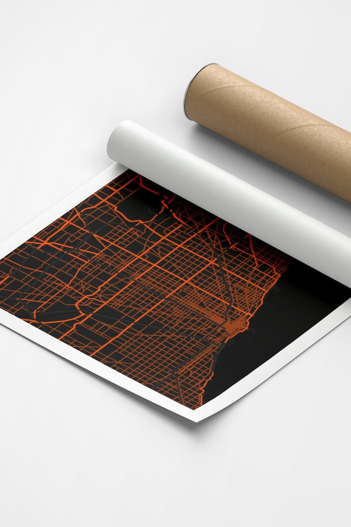 Chicago Şehir Haritası Poster