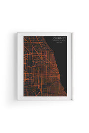Chicago Şehir Haritası Poster
