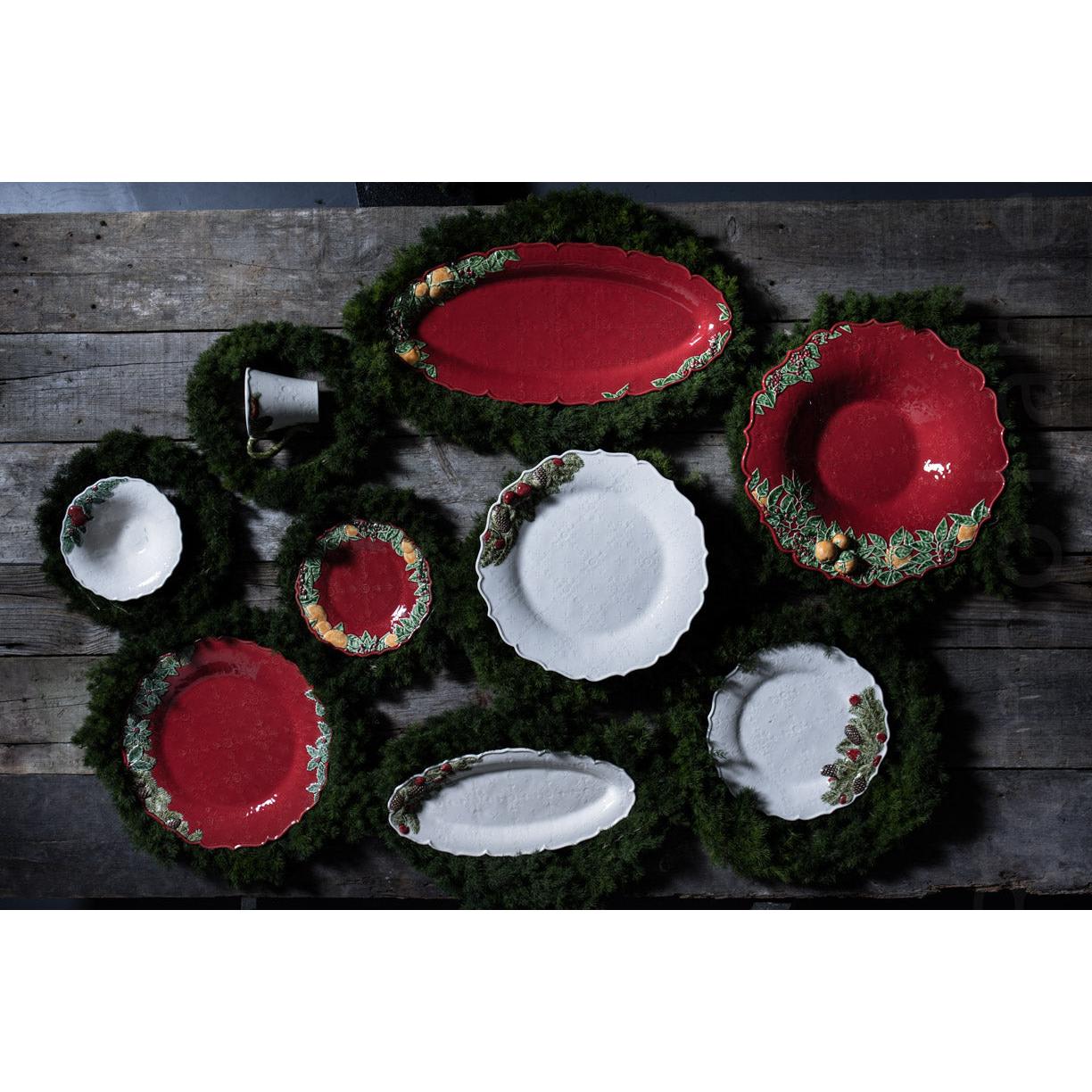 Christmas Garland Seramik Servis Tabağı