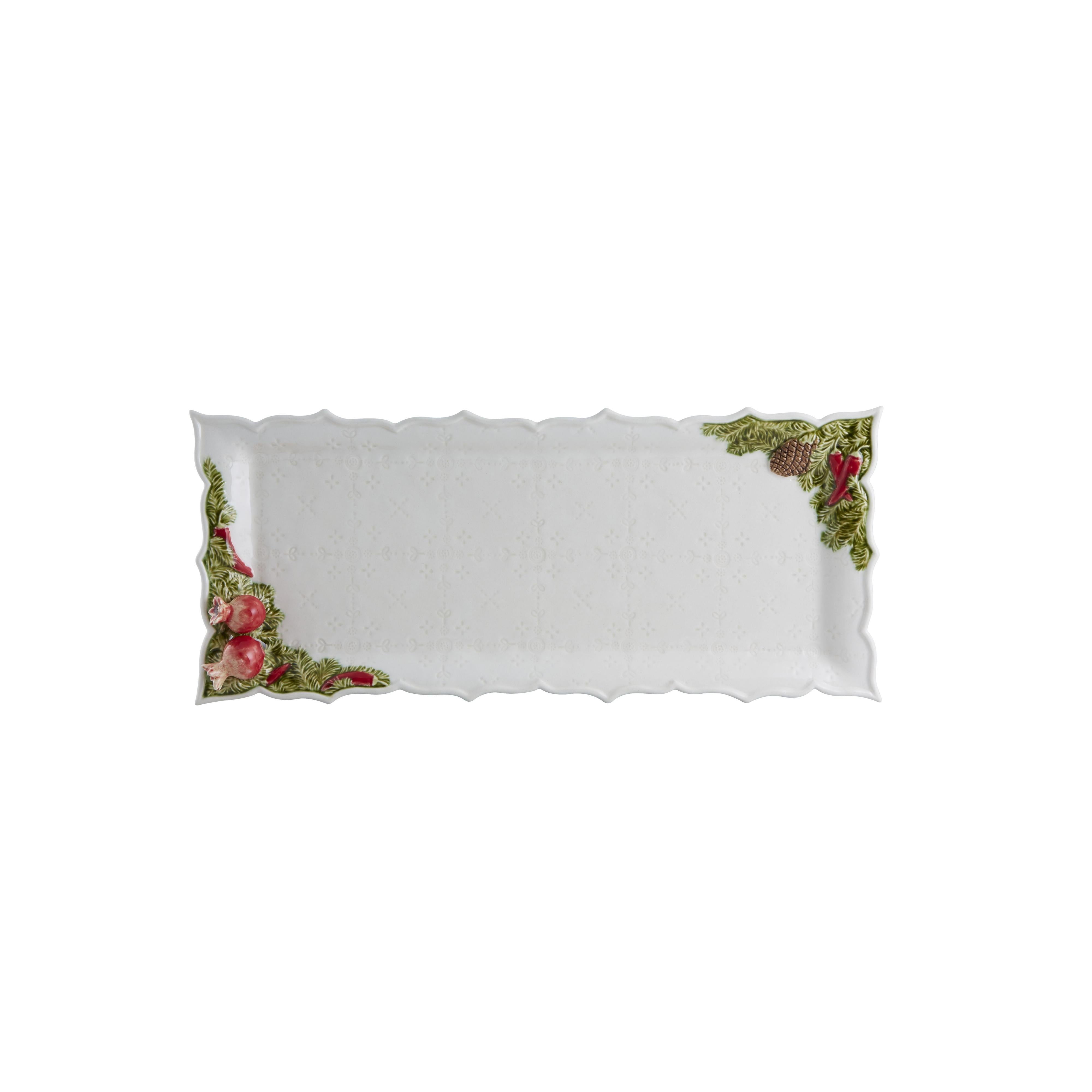 Christmas Garland Seramik Servis Tabağı