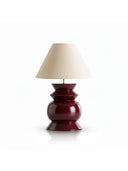 Chunky Ahşap Bordo Abajur