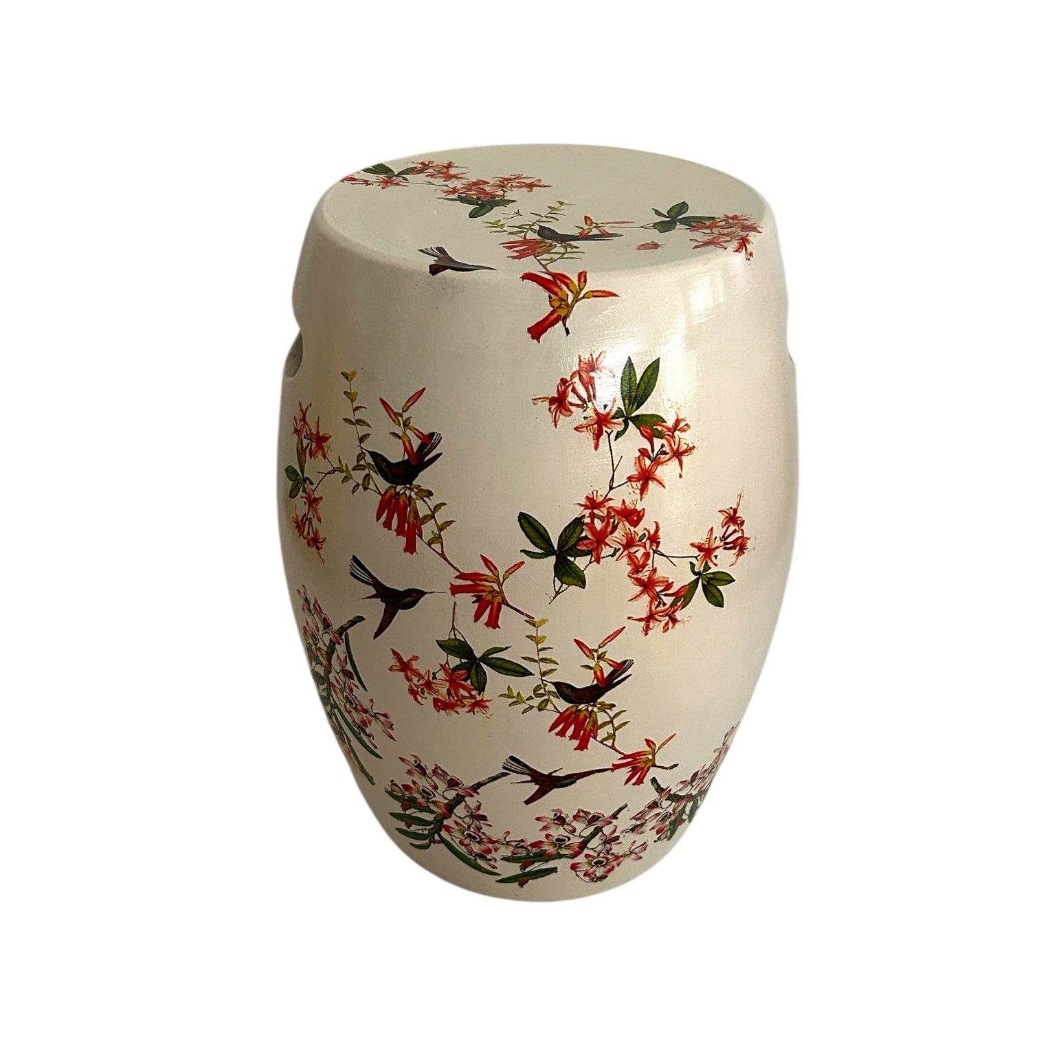 Çiçek Desen Krem Seramik Sehpa