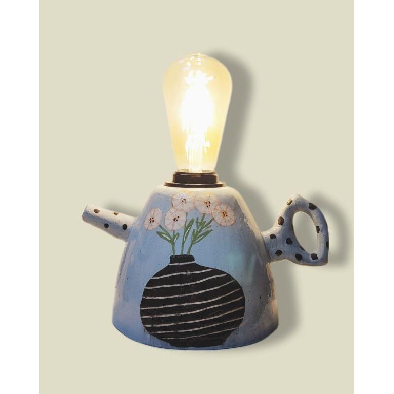 Çiçekli Çaydanlık Formlu Abajur 2