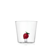 Çilek Figürlü Cam Su Bardağı