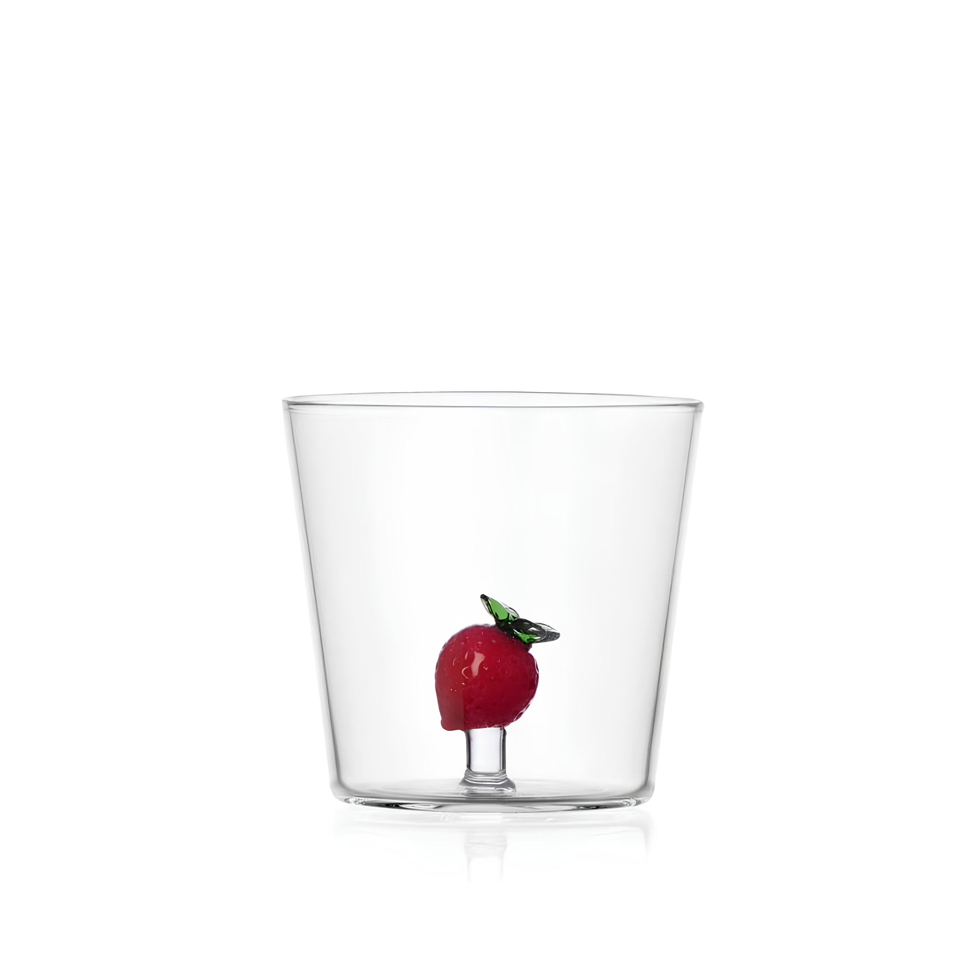 Çilek Figürlü Cam Su Bardağı