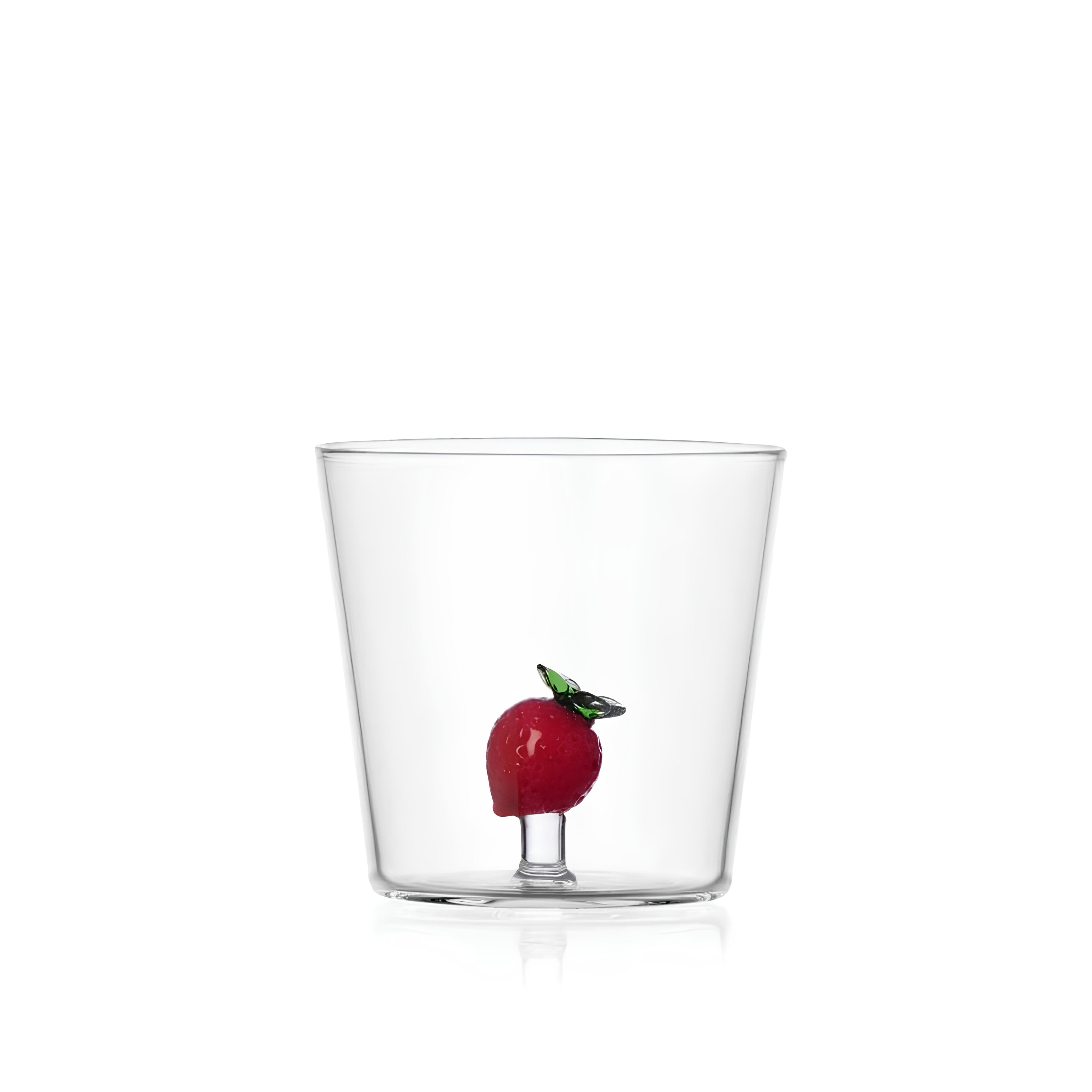 Çilek Figürlü Cam Su Bardağı