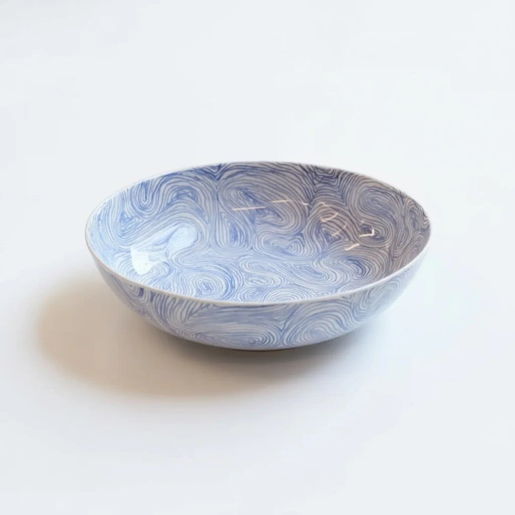 Çizgili Büyük Stoneware Tabak