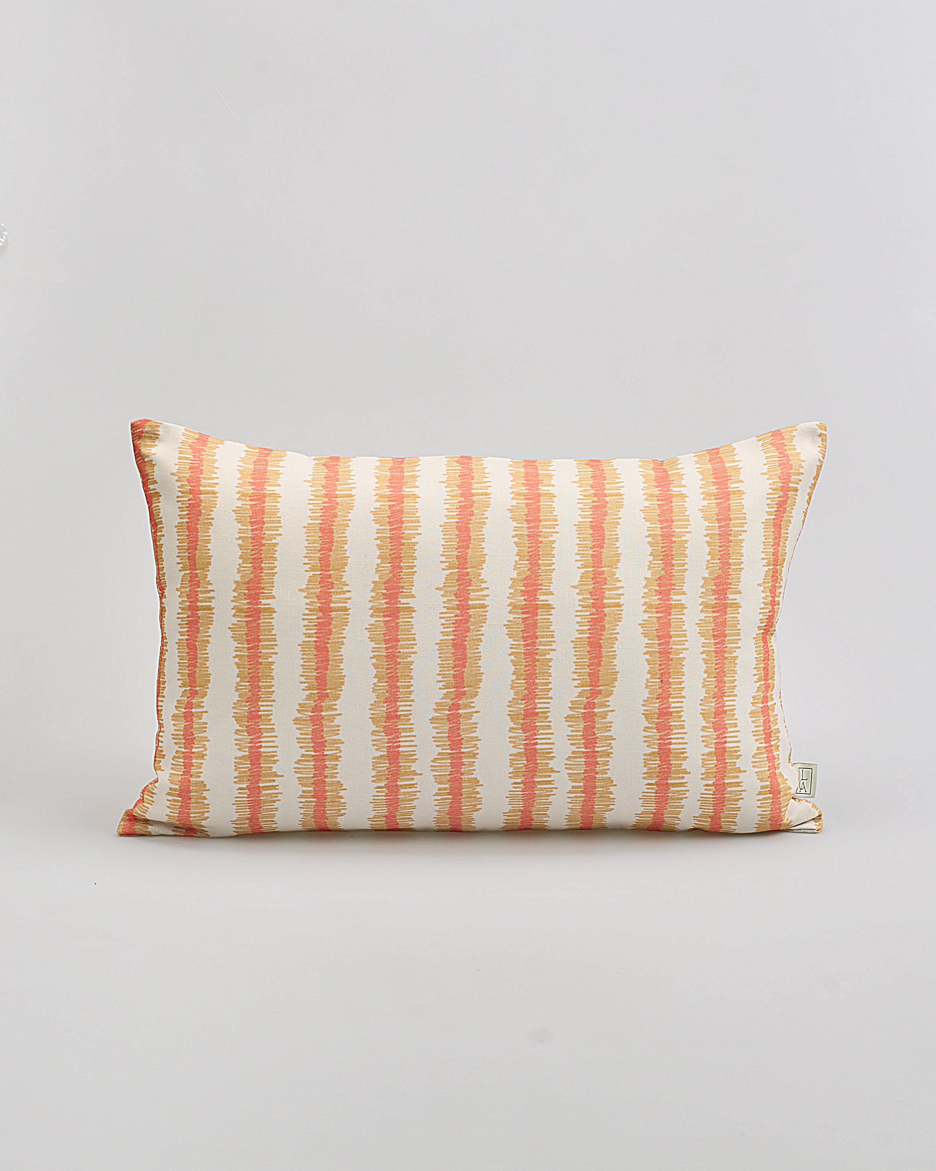 Çizgili Keten Yastık Kılıfı
