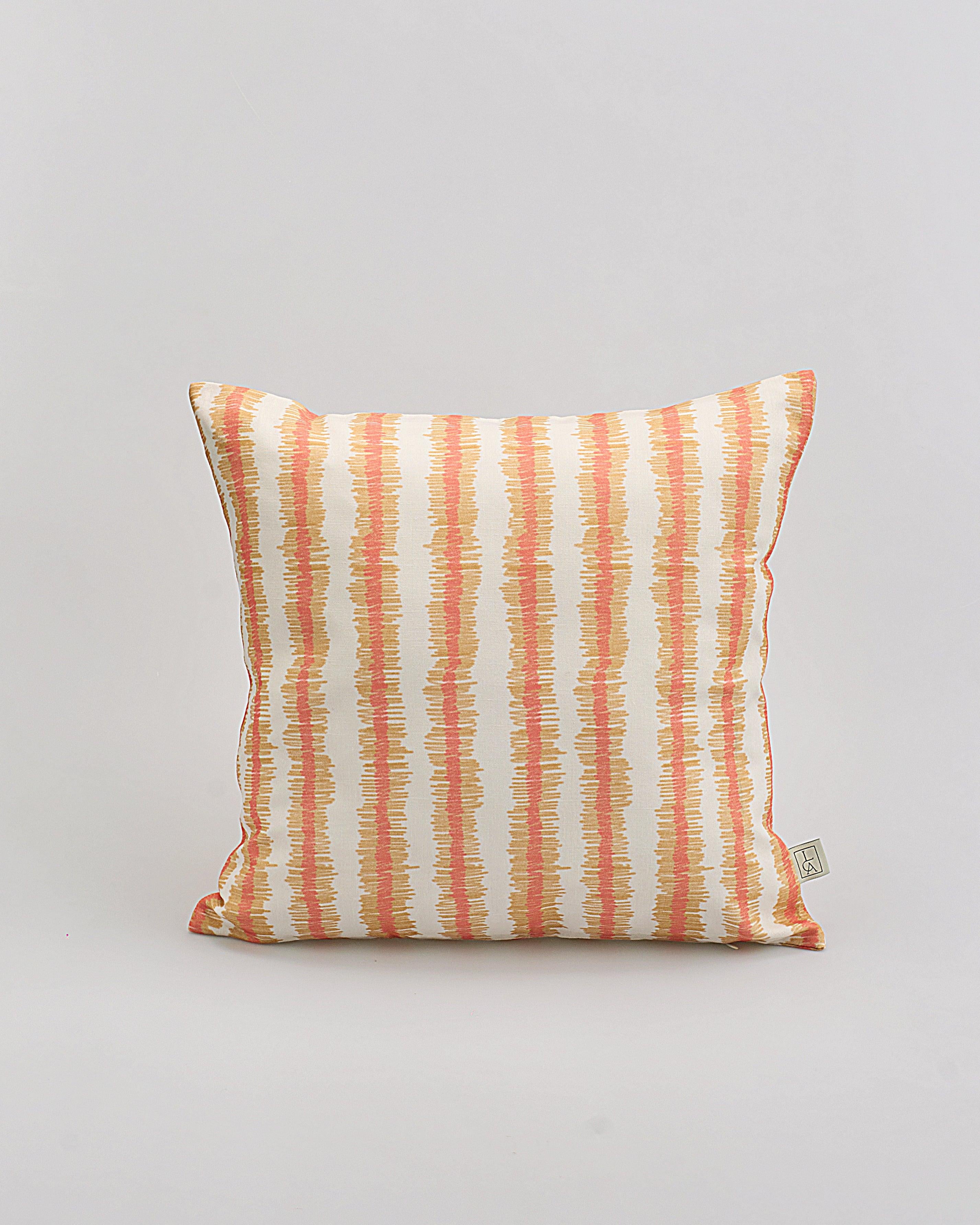 Çizgili Keten Yastık Kılıfı