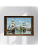 ClauDe Monet - Rouen’de Seine Üzerinde Demirli Gemiler Fine Art Baskı