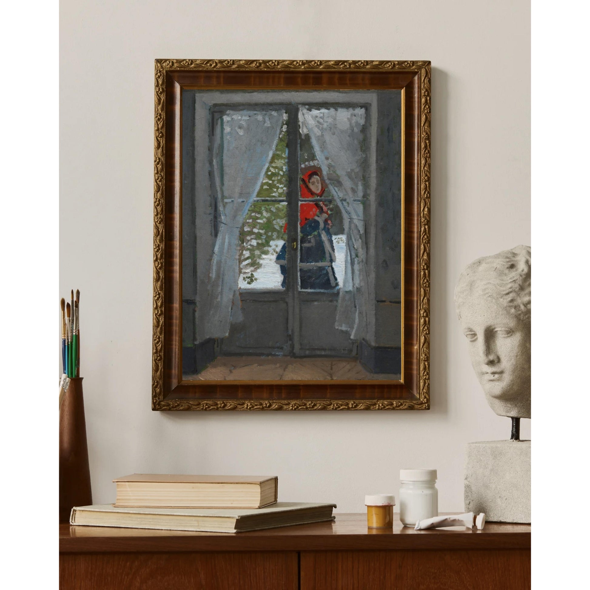 Claude Monet - Kırmızı Fular Fine Art Baskı