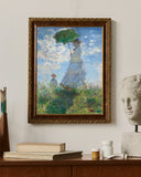 Claude Monet - Şemsiyeli Kadın Madame Monet Ve Oğlu Fine Art Baskı
