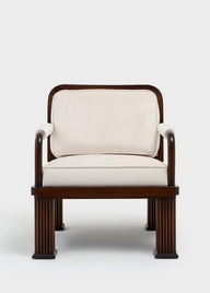 Column Chair Rattan Detaylı Tekli Koltuk-Koltuk-ALPAQ STUDIO-Kadife-NowShopFun