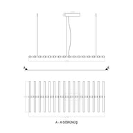 Costilla Lineer LED Sarkıt Avize-Avize-Voxlamp-Antrasit-3000k(Gün Işığı)-NowShopFun