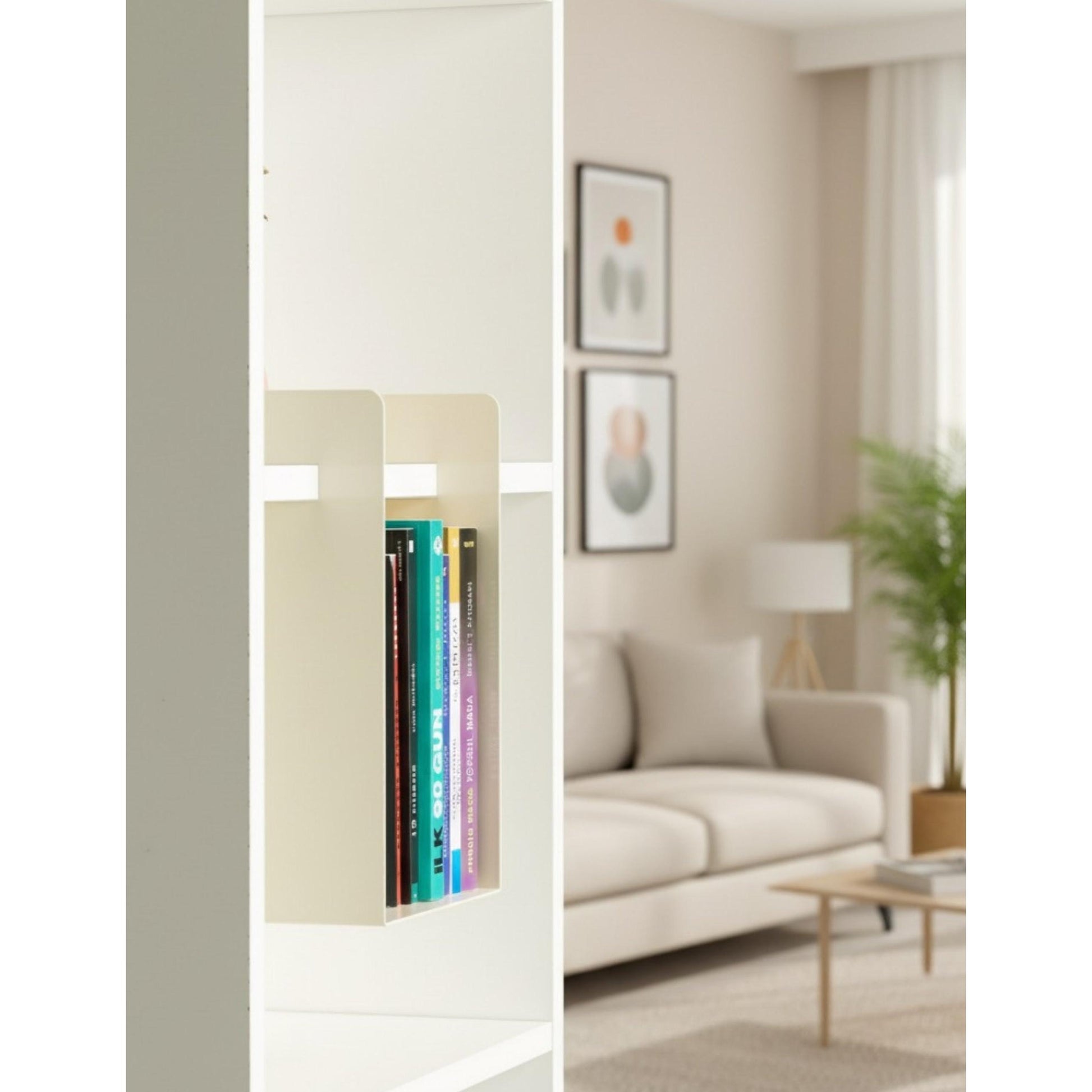 Cube Kitaplık Ve Çalışma Masası Düzenleyici - Krem