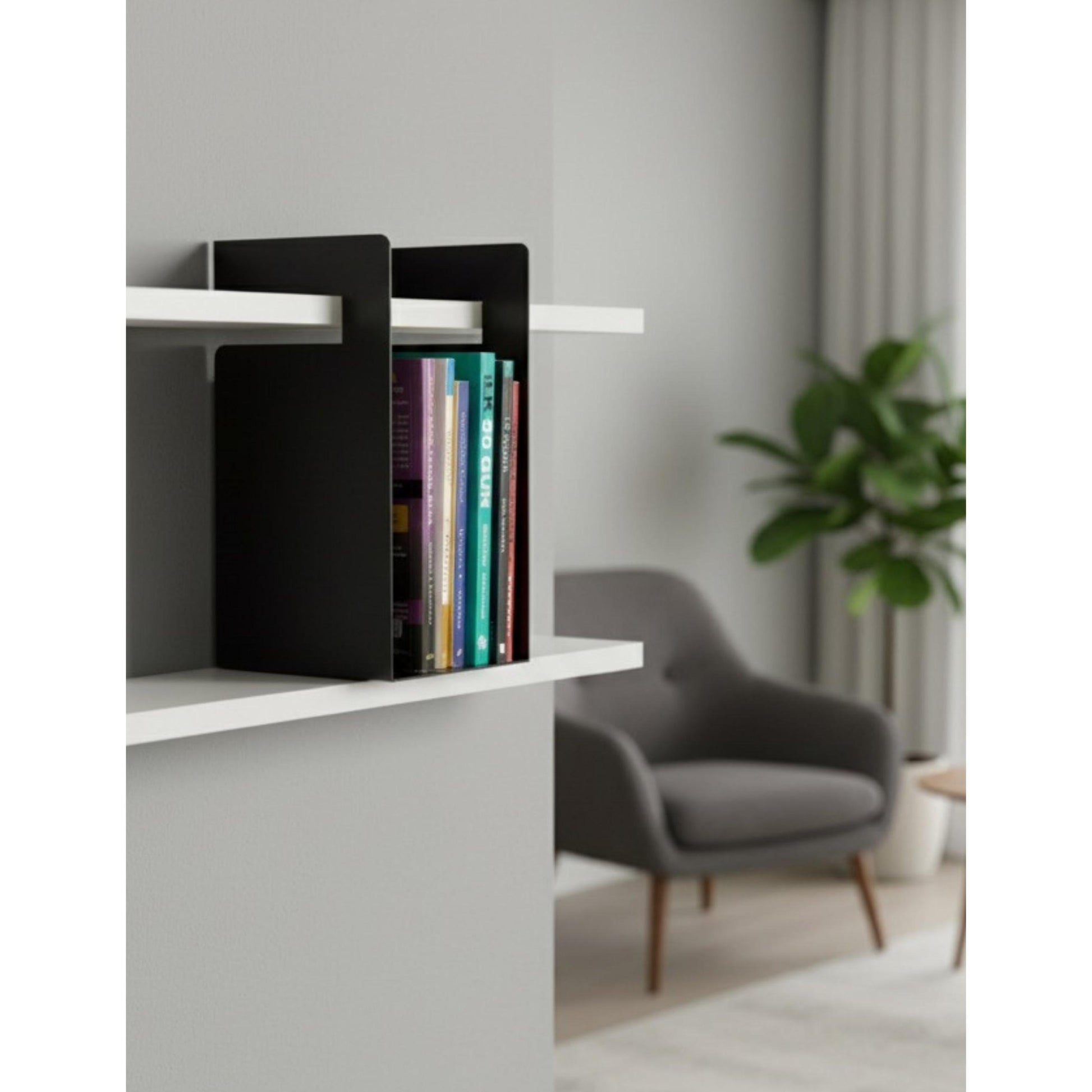 Cube Kitaplık Ve Çalışma Masası Düzenleyici - Siyah