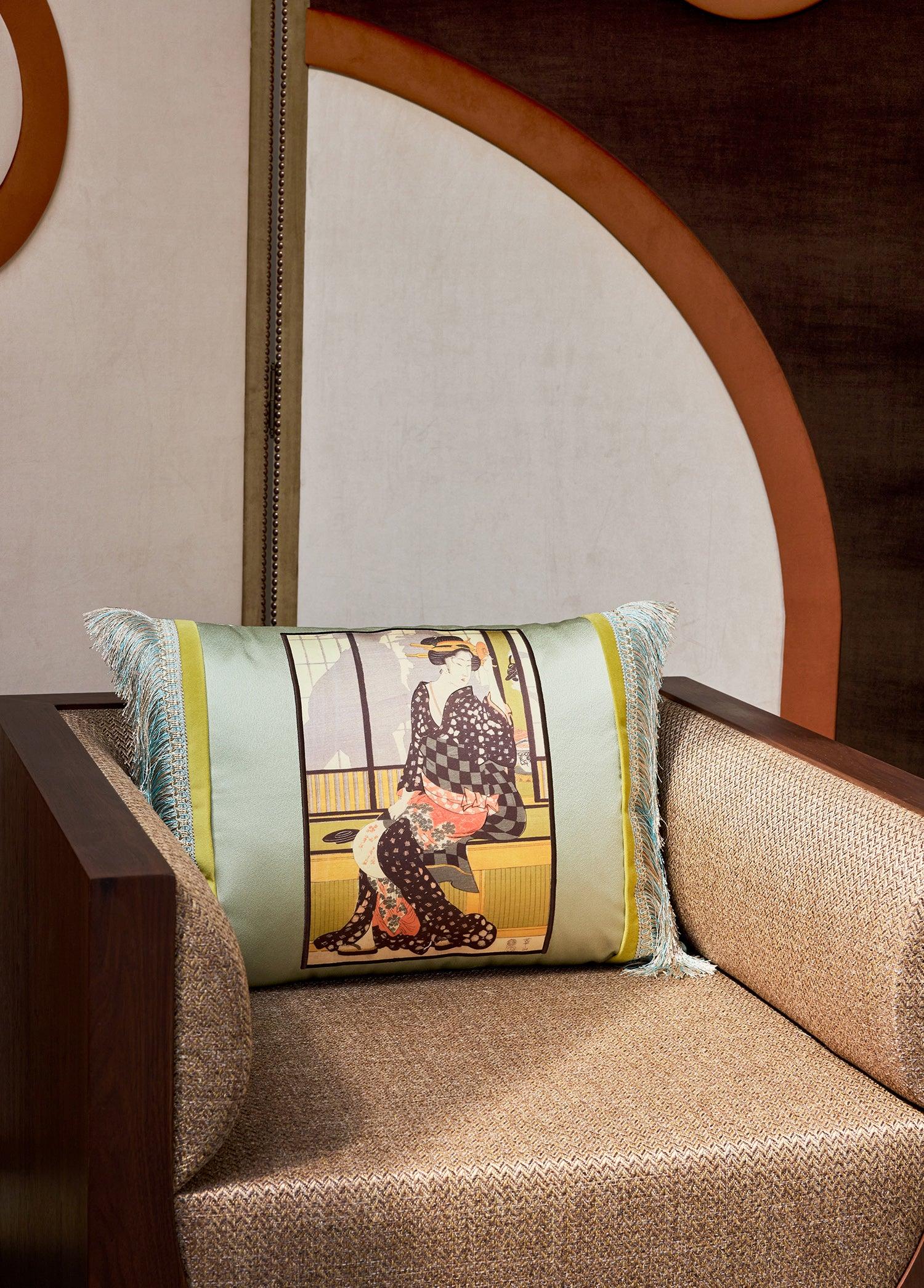 Cube Lounge Bej Ceviz Kaplama Berjer