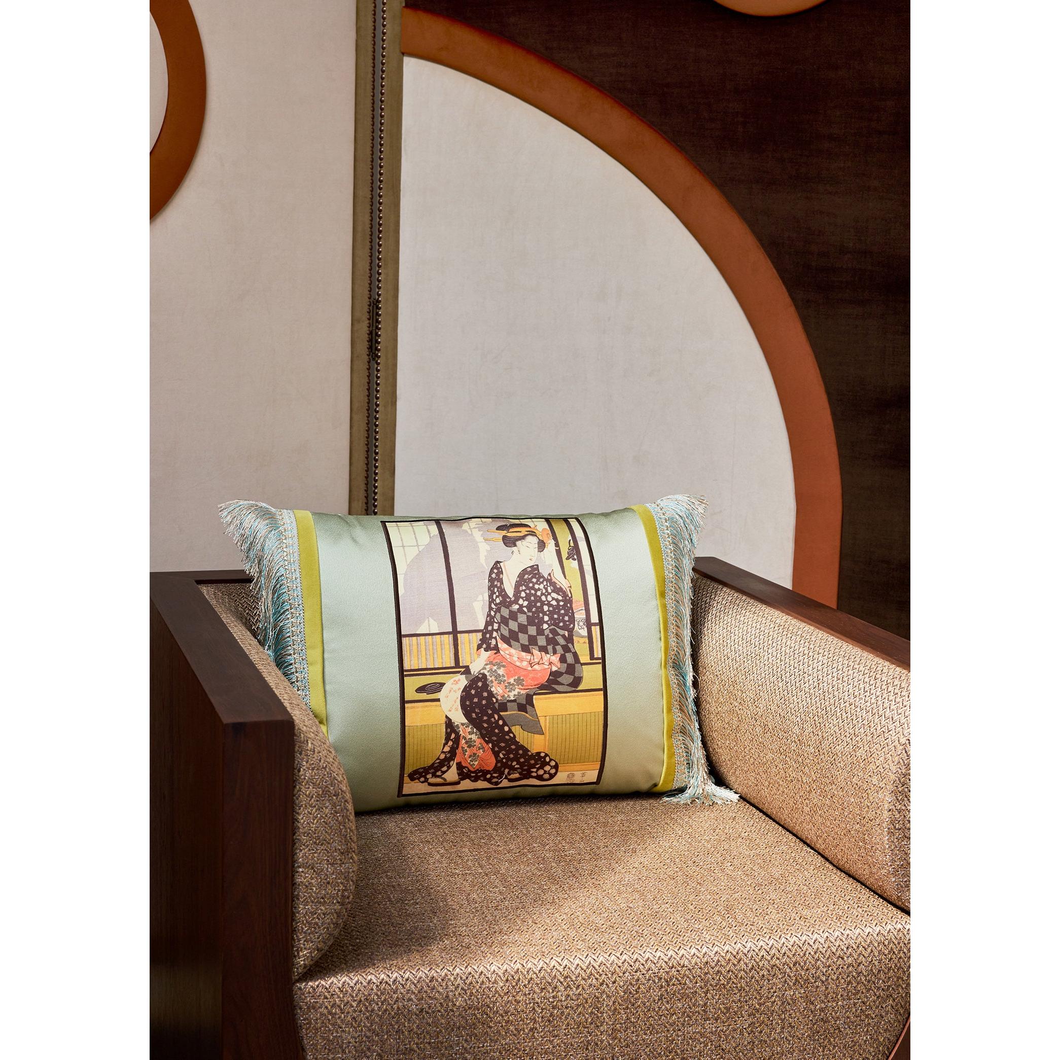 Cube Lounge Bej Ceviz Kaplama Berjer