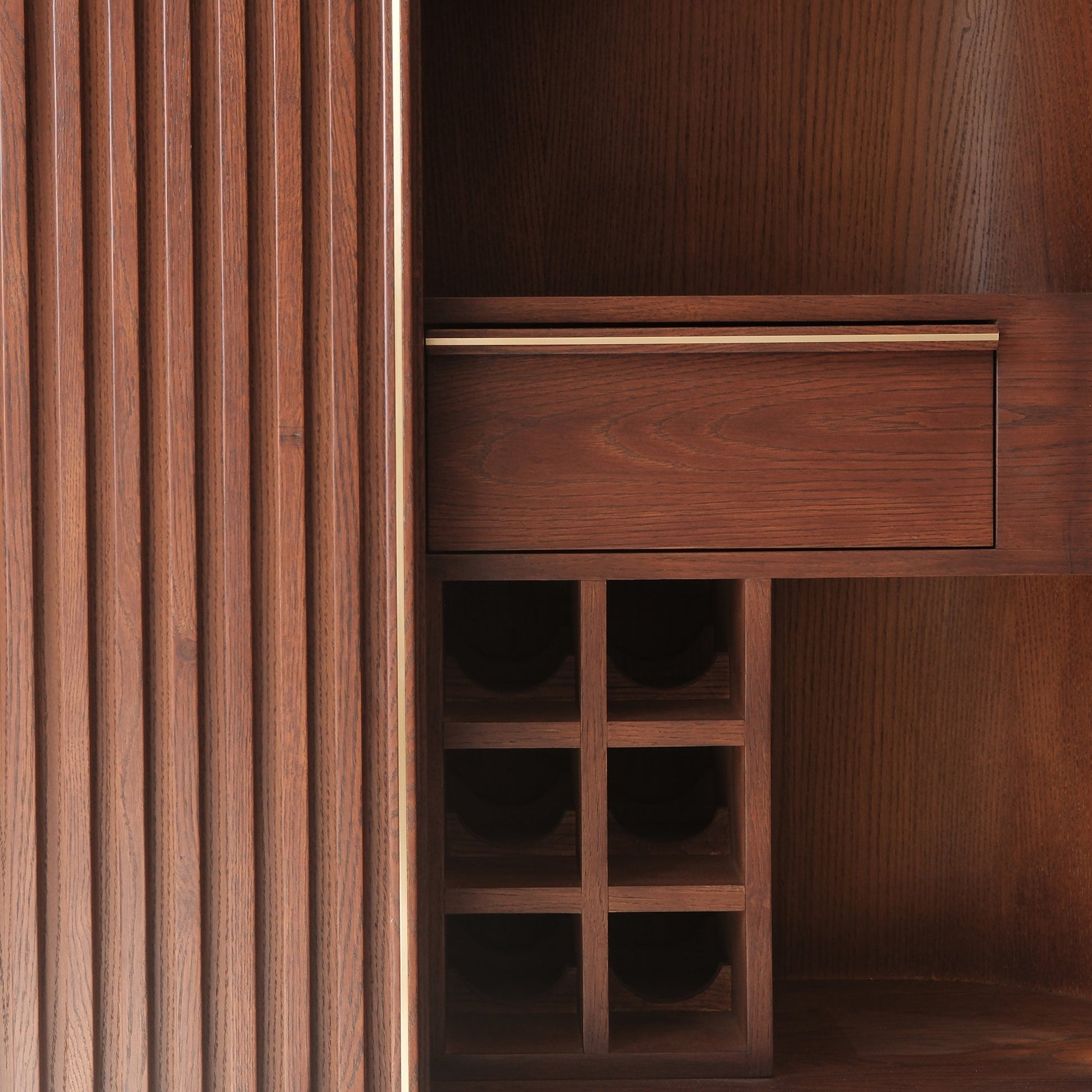 DOCIA Bar / İçki /Kokteyl Dolabı, Meşe, Çıtalı