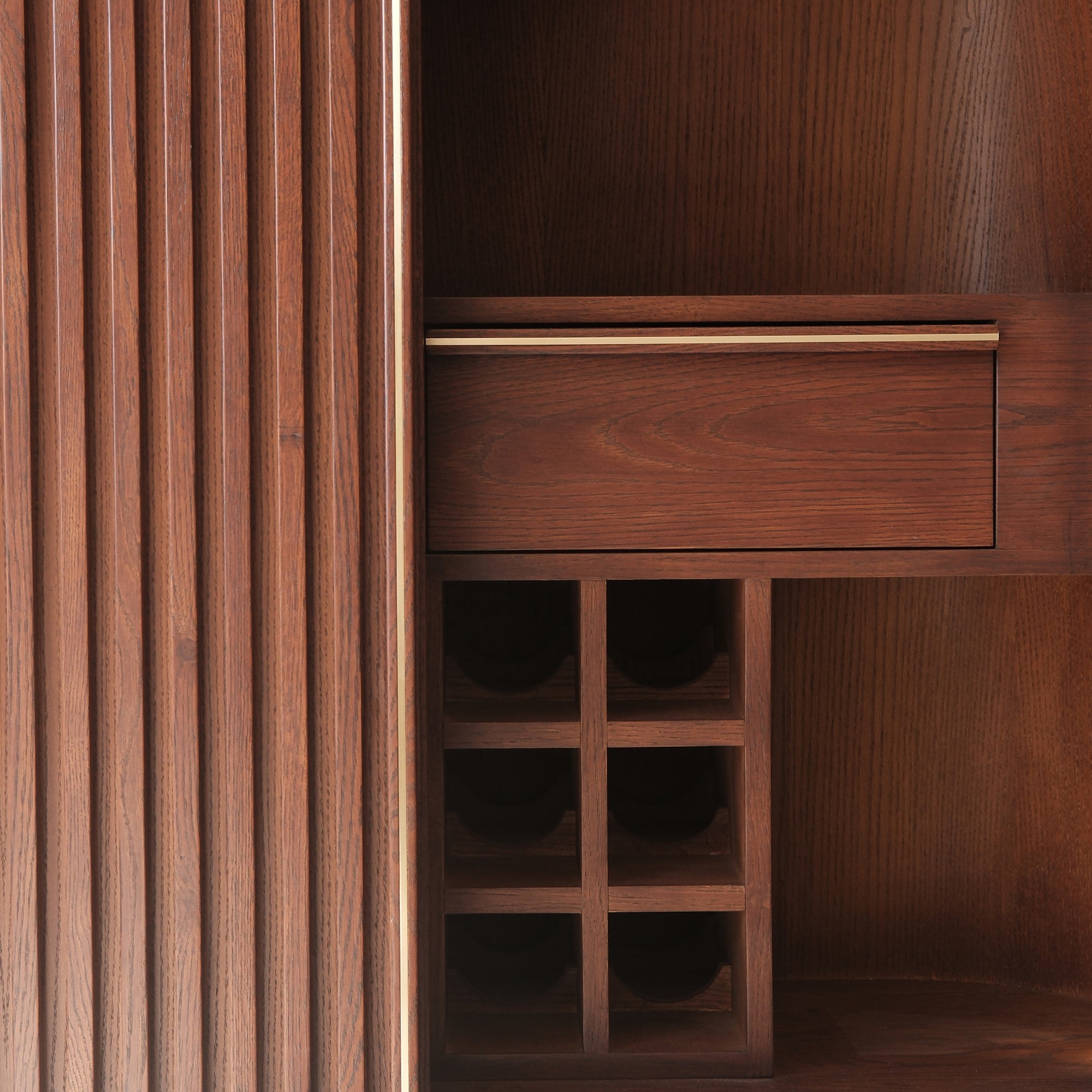 DOCIA Bar / İçki /Kokteyl Dolabı, Meşe, Çıtalı