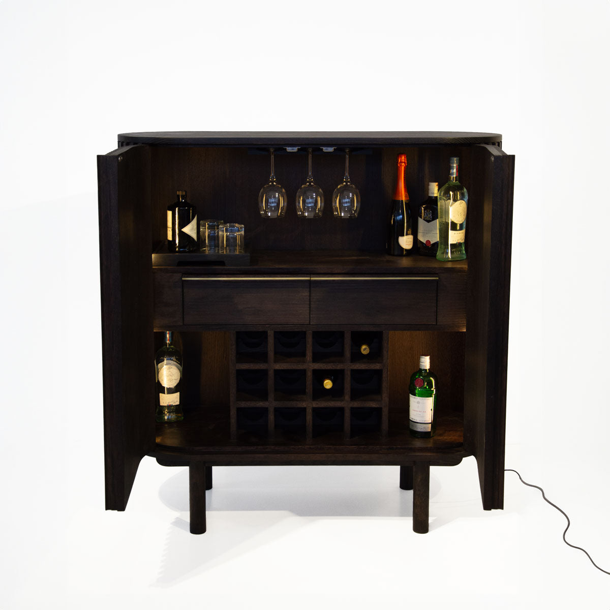 DOCIA Bar / İçki /Kokteyl Dolabı, Meşe, Çıtalı