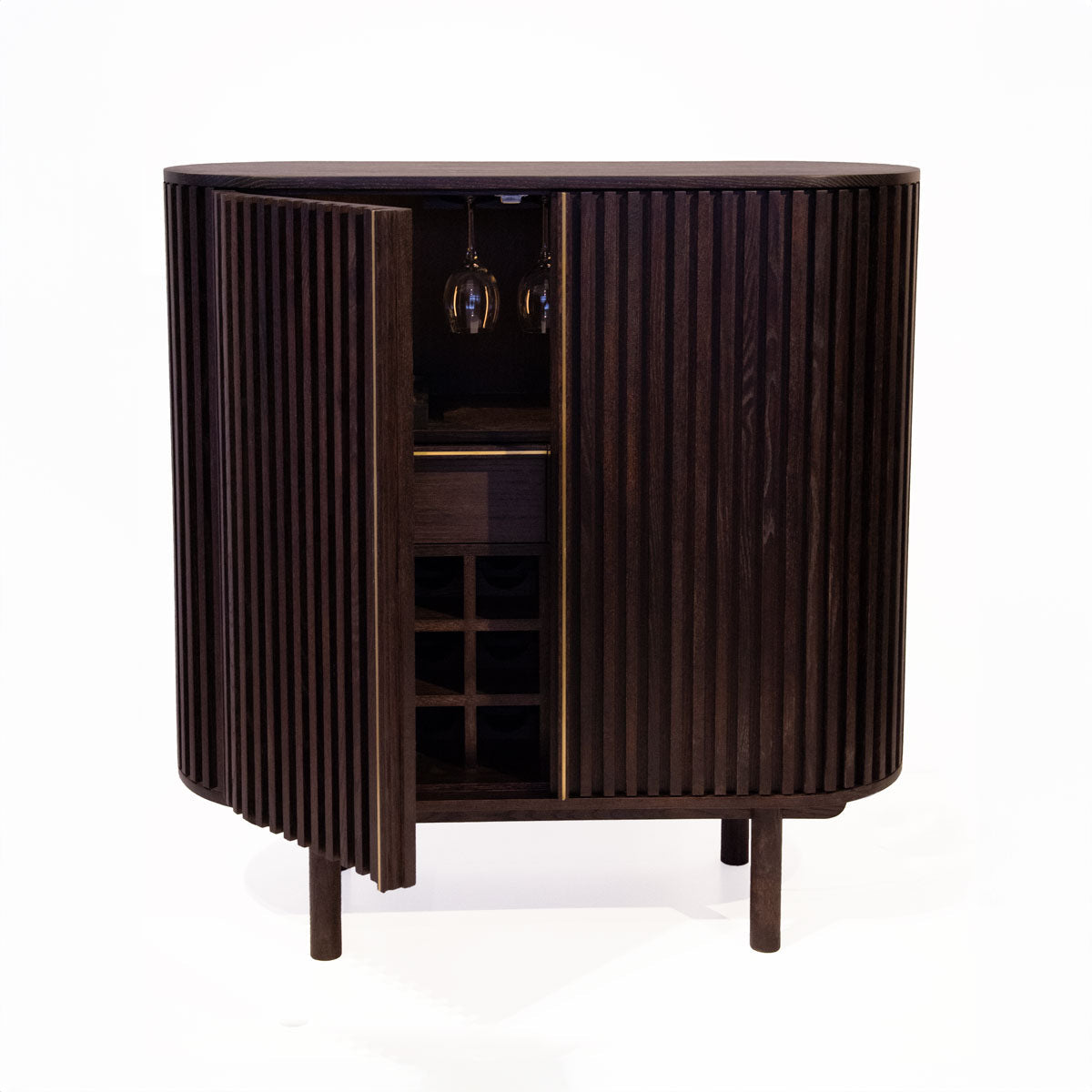 DOCIA Bar / İçki /Kokteyl Dolabı, Meşe, Çıtalı