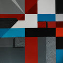 Convergence, Crosswise #08 Tablo-Tablo-The Clique Artworks-140 x 140 cm/55,1 x 55,1 in-Tuval üzerine akrilik ve yağlı boya-NowShopFun