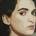 Fame Frames, Winona Tablo-Tablo-The Clique Artworks-45 x 55 x 3 cm/17.7 x 21.6 x 1.1 in-Tuval üzerine akrilik boya-Özel yapım vintage pembe çerçeve 5 x 3 cm/1.9 x 1.1 in-NowShopFun
