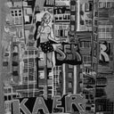 Concrete Confessions #15 Tablo-Tablo-The Clique Artworks-18 x 27 x 4 cm/7.0 x 10.6 1.5 in-Tuval üzerine beton-Siyah patinalı doğal ahşap çerçeve 0.5 x 4 cm/0.1 x 1.5 in-NowShopFun