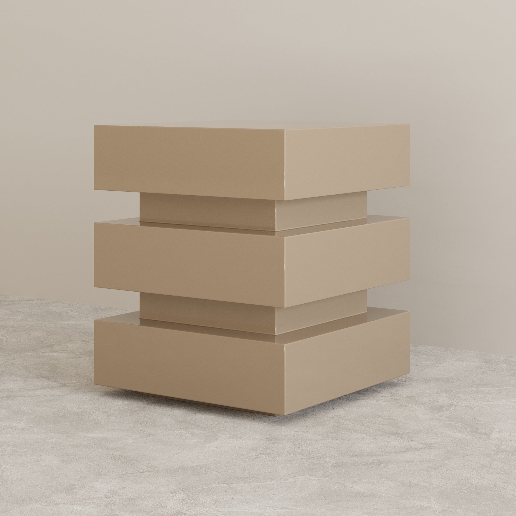 De Stijl Cubic Yan Sehpa - Büyük, Bej