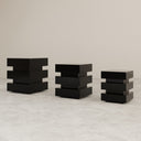 De Stijl Cubic Yan Sehpa/Tabure - Küçük, siyah