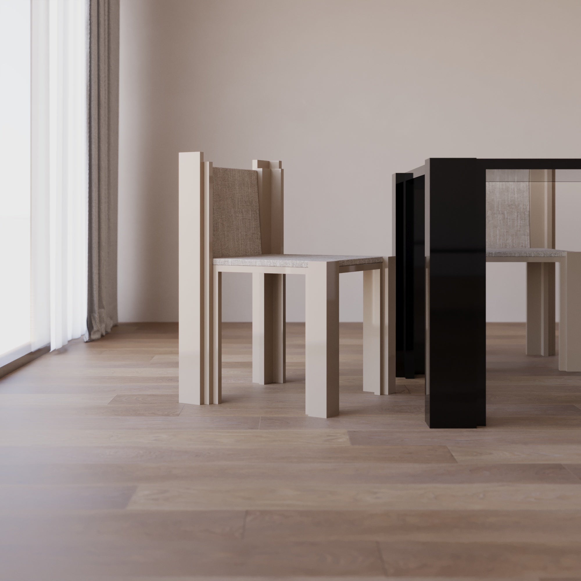 De Stijl Masa - Siyah