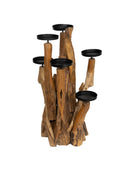 Dekoratif 6 Lı Mumluk Teak