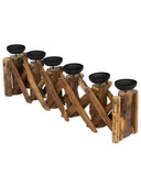 Dekoratif 6 Lı Mumluk Teak