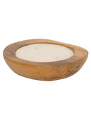 Dekoratif Mum Teak Yuvarlak Form