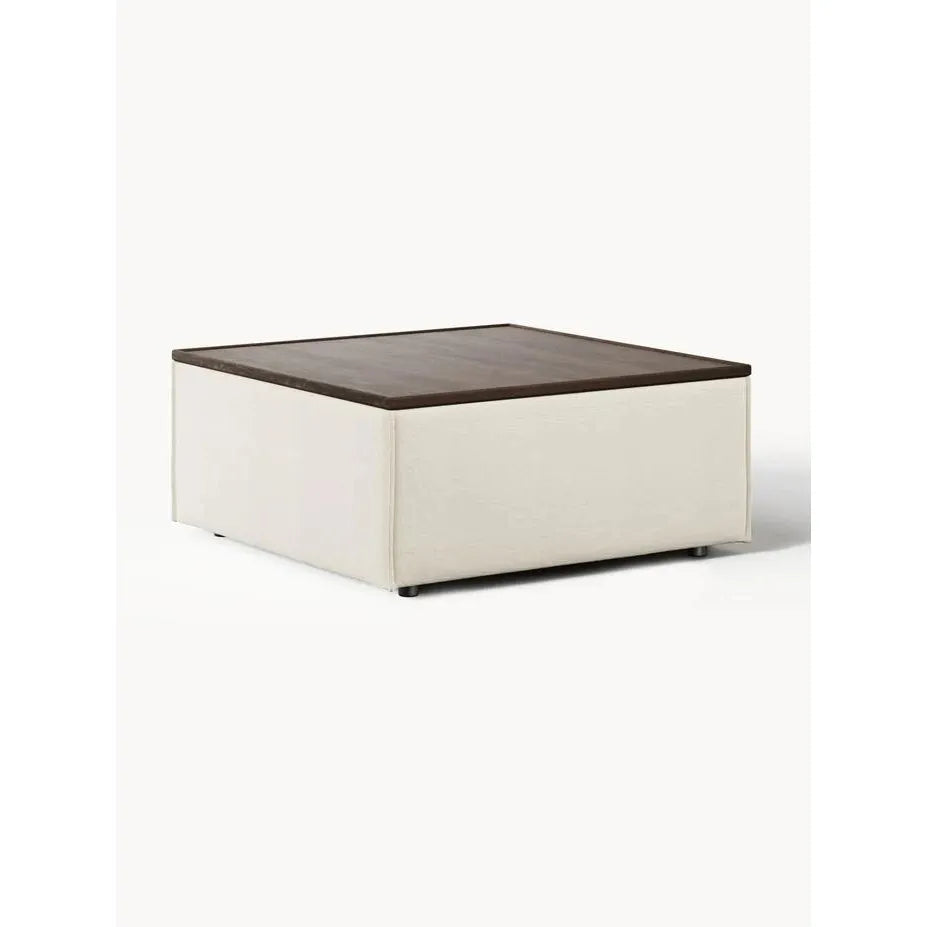 Dekoratif Saklama Alanlı Orta Sehpa - Kırık Beyaz, Koyu Meşe