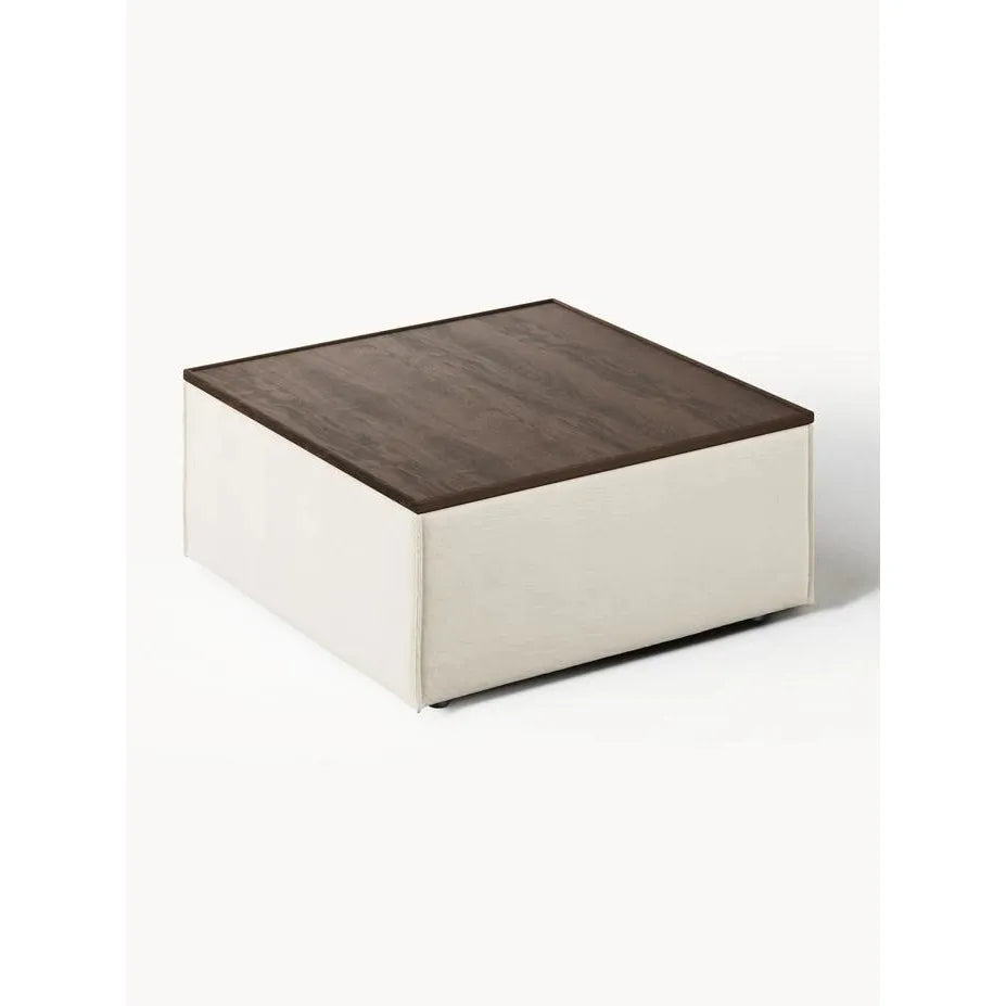 Dekoratif Saklama Alanlı Orta Sehpa - Kırık Beyaz, Koyu Meşe