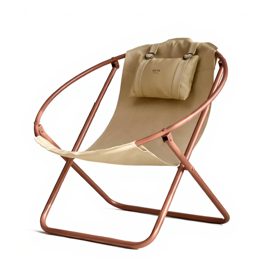 Deri Katlanır Sandalye - Bej