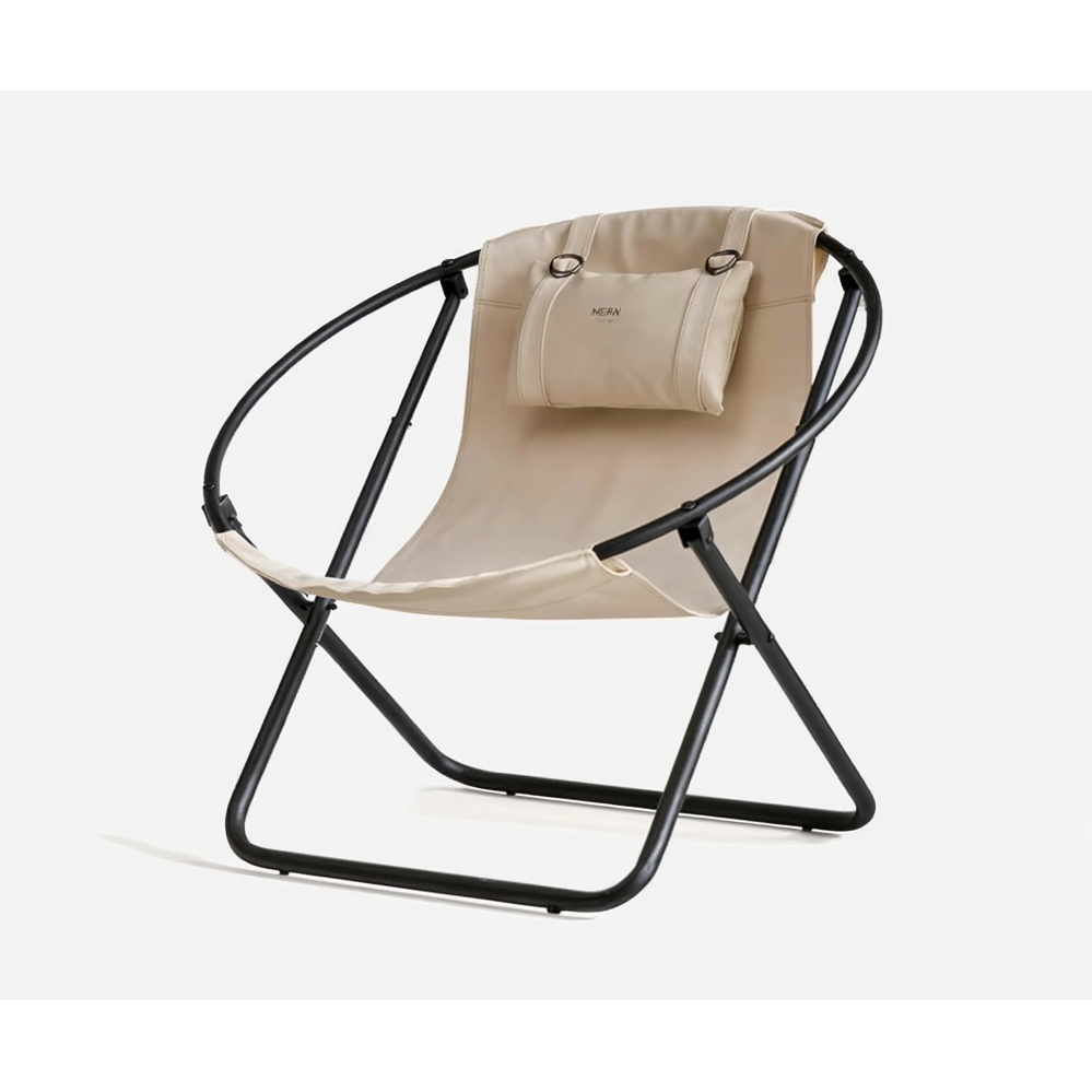 Deri Katlanır Sandalye - Off White