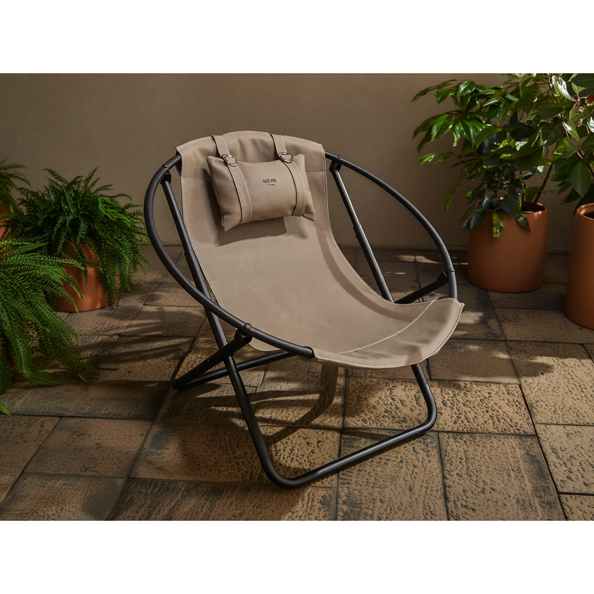 Deri Katlanır Sandalye - Vizon