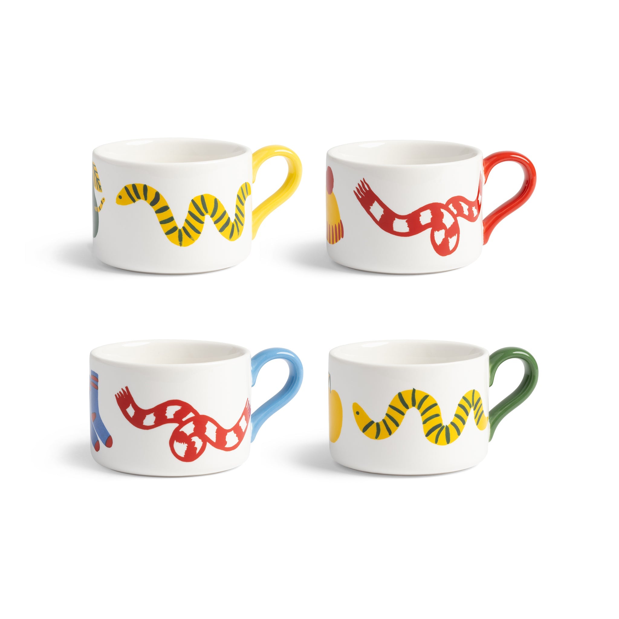 Desenli 4'lü Kupa Seti