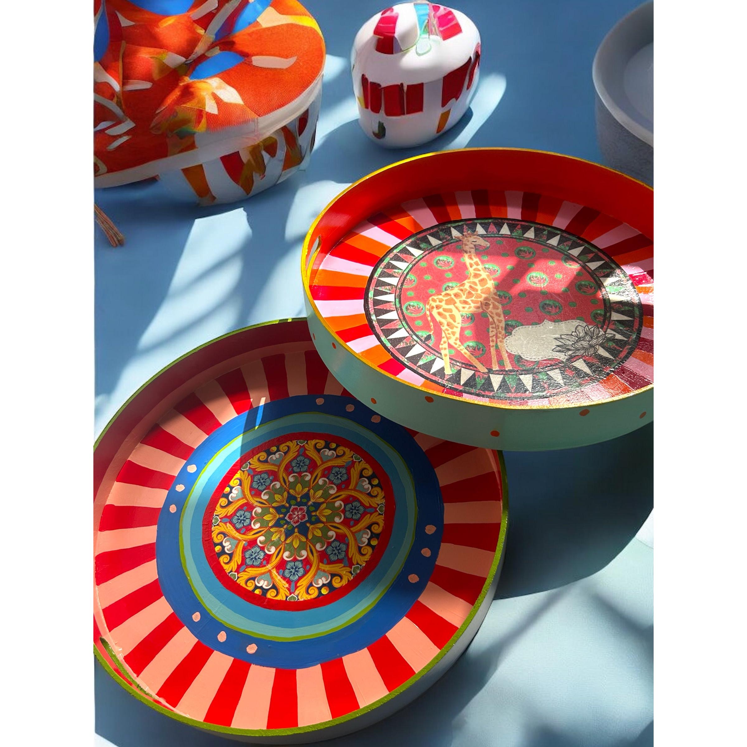 Desjoy Yuvarlak Ahşap Tepsi