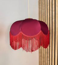Diana El Yapımı Saten Kumaş Püsküllü Cherry Avize-Avize-Motto Home Design-30 cm-NowShopFun