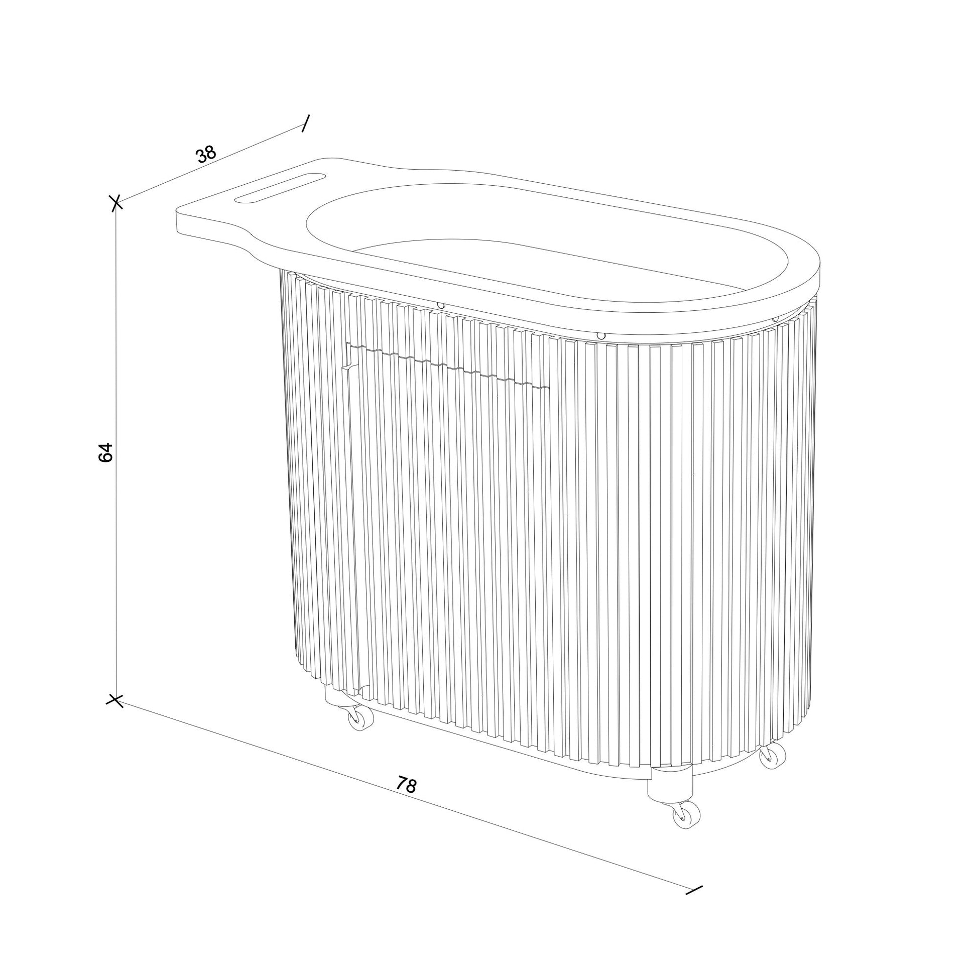 Docia Masif Meşe Servis Sunum Arabası