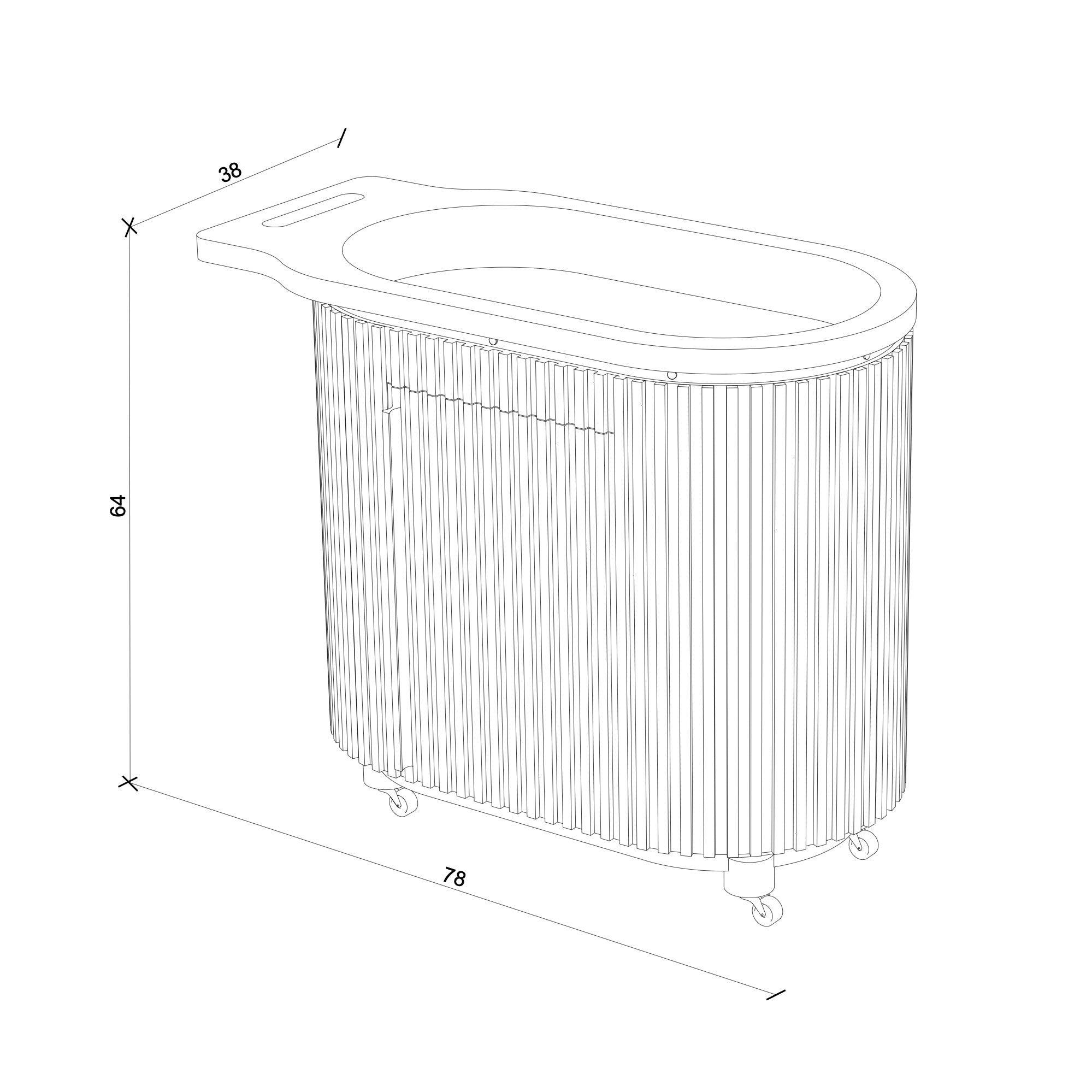 Docia Masif Meşe Servis Sunum Arabası