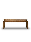 Doğal Ahşap Gerçek Deri Bench