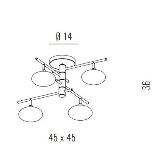 Dolce 4lü Krom Kristal Plafonyer