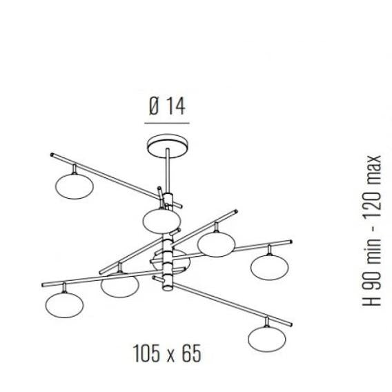 Dolce 8li Krom Sarkıt Avize