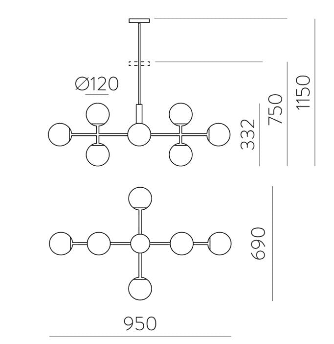 Doris 8li Sarkıt Avize - Antique Gold