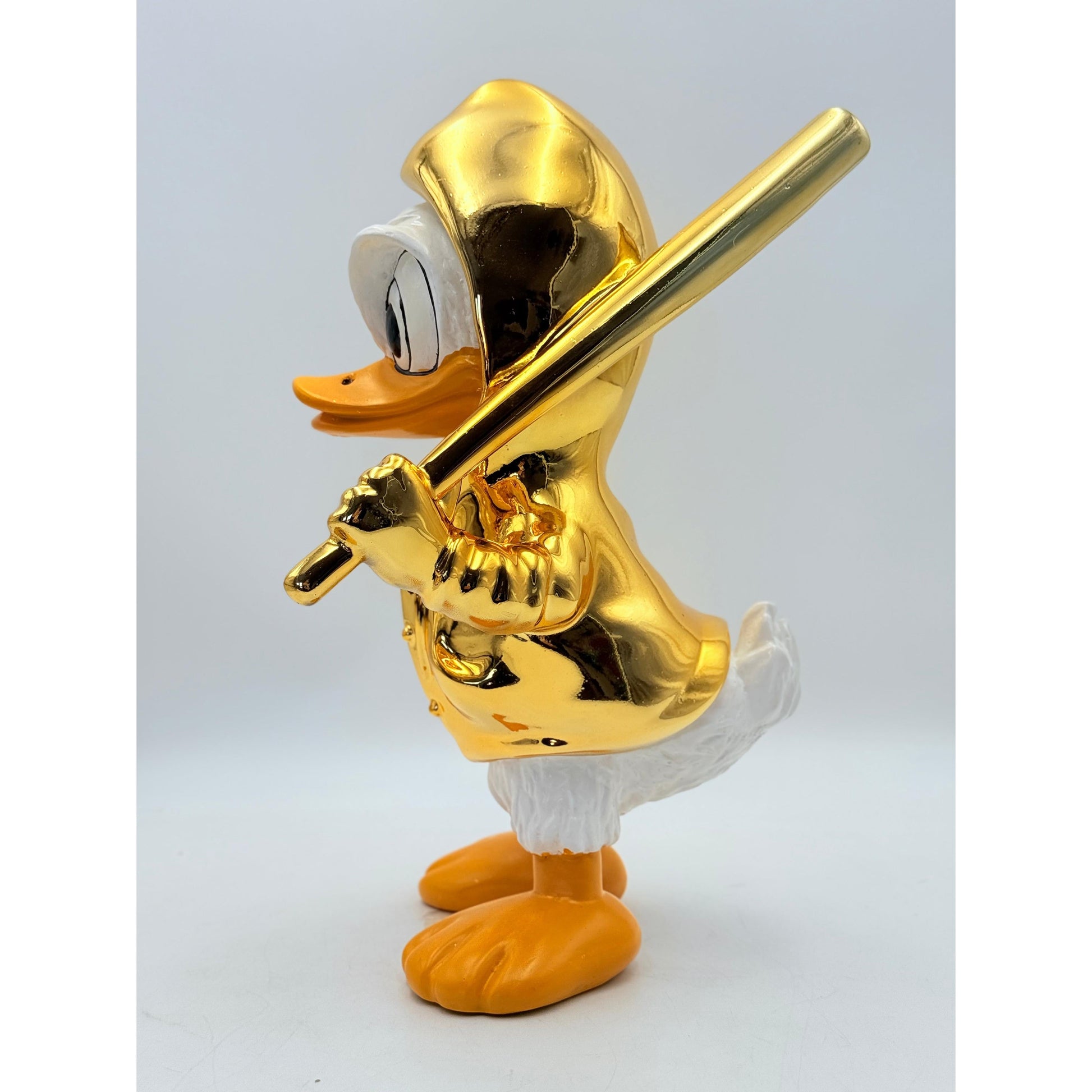 Duxx Altın Krom Hoodie Donald Duck Heykeli